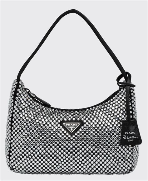 prada black rhinestone bag.